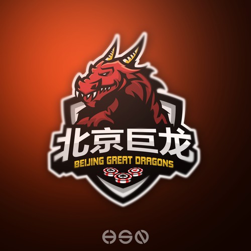 "BEIJING GREAT DRAGON" ,Strong And Bold eSports Logo 