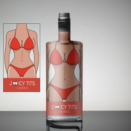 Sexy Label to product: Jooicy Tits Vodka.