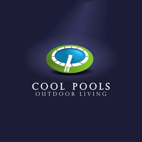 Create a captivating modern logo for a swimming pool service company, Cool Pools Outdoor Living