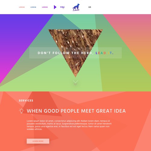 Design a homepage for a tech company