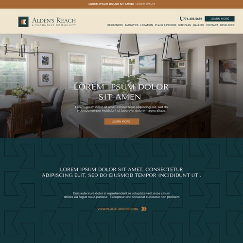 homepage design for a residential real estate project