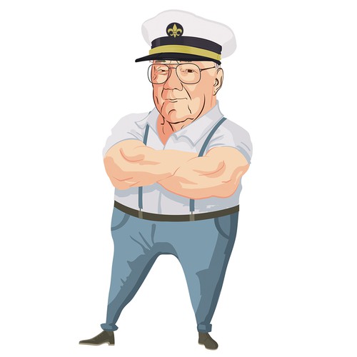 Tough looking mascote/caricature for millitary ship