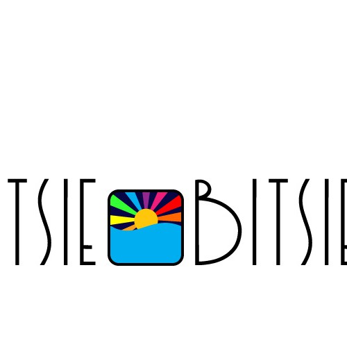 Fun, colorful, quirky beachwear clothing logo for Itsie Bitsie