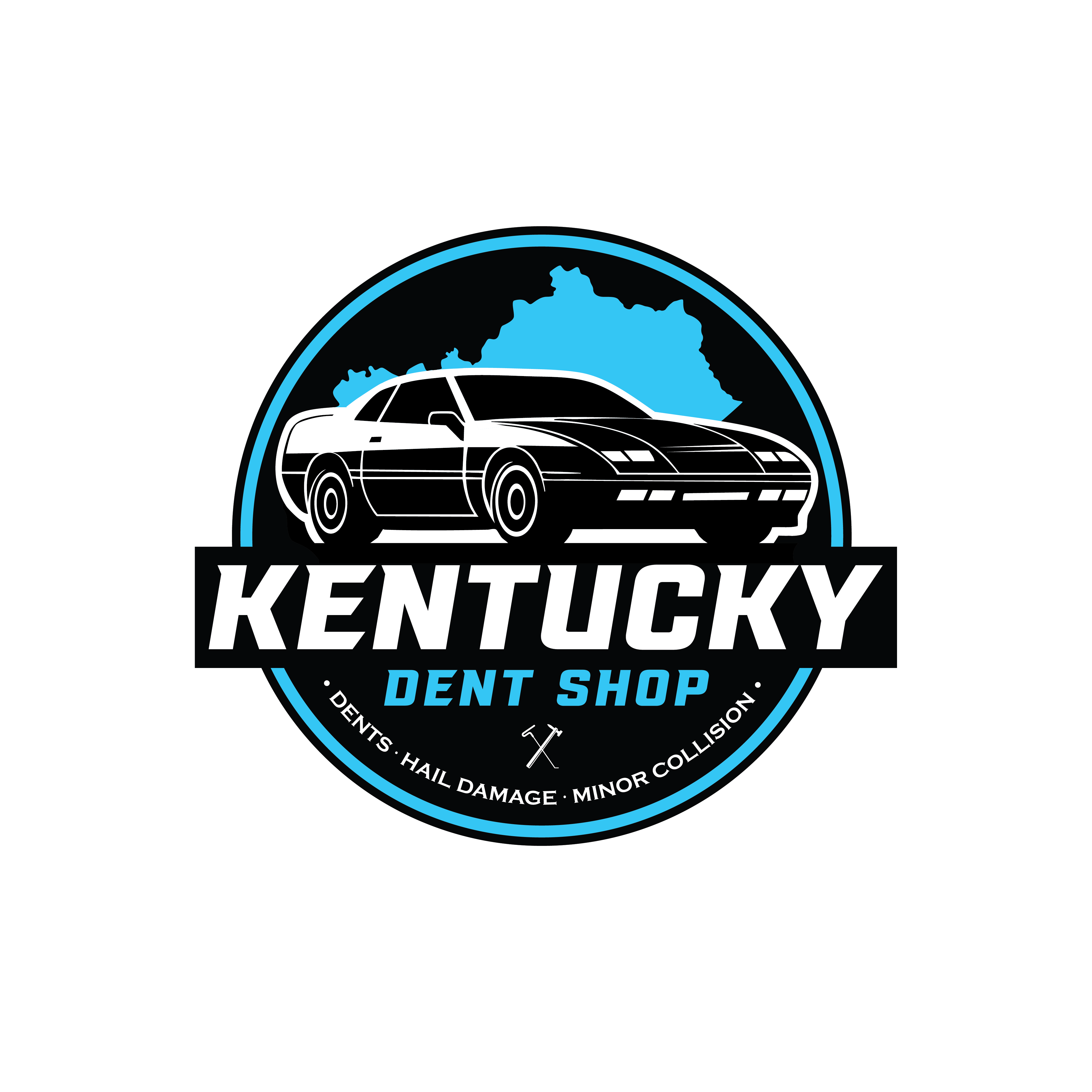 A modern logo for a Paintless Dent Repair shop in Kentucky