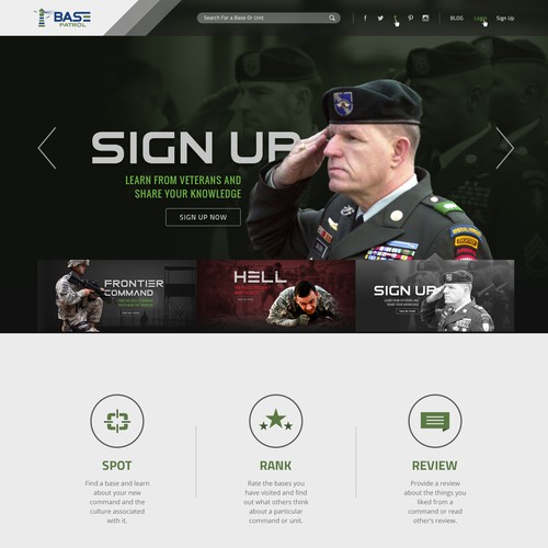 Strong Design For Military Base Rating Website