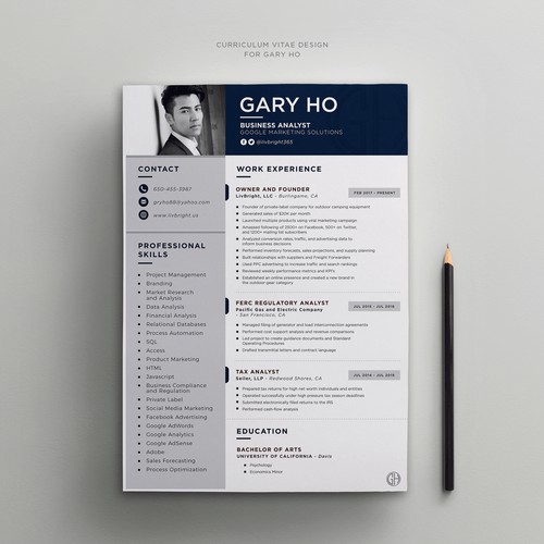 Creative Resume for Gary Ho