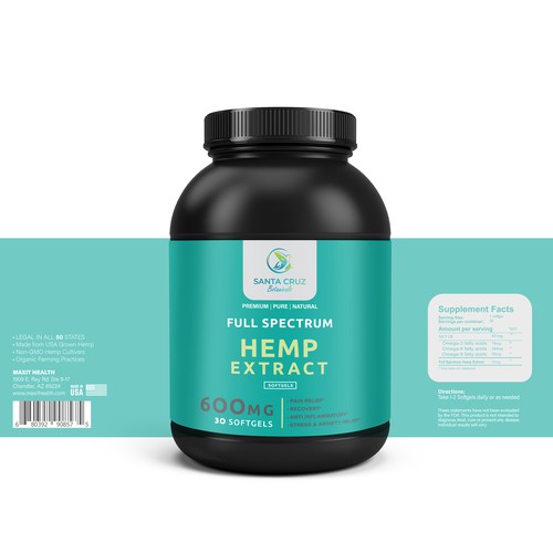 Natural Hemp Extract Product Label