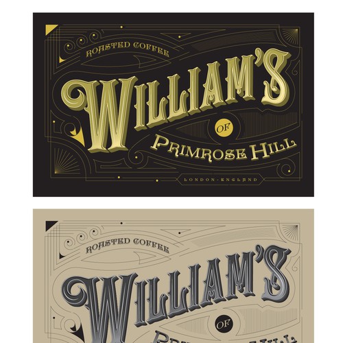 Timeless, ornate, high-end "Victorian" roasted coffee logo for a luxury coffee company