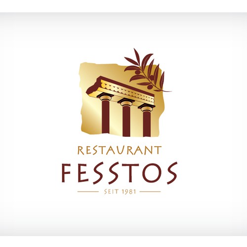 Restaurant Fesstos needed modern Cretan Mediterranean logo.