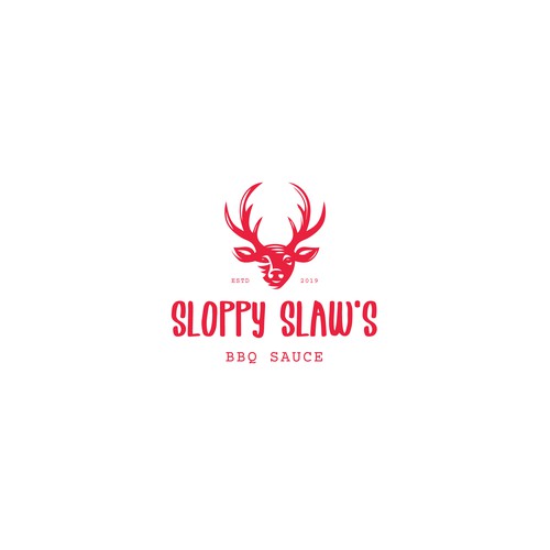 a logo concept for Sloppy slaw's BBQ sauce