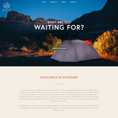 Website design concept for an outdoor company