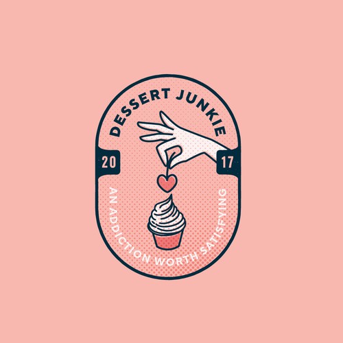 Fun + Vintage vibe logo for a dessert cafe