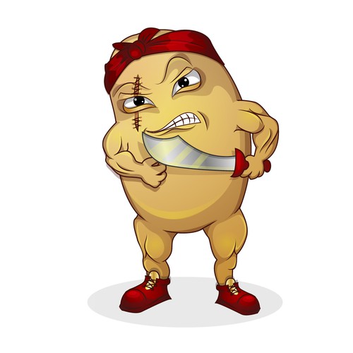 Angry potato mascot