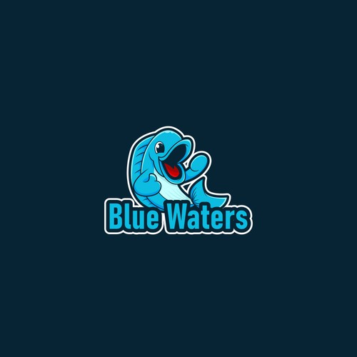 Blue fish mascot for blue waters