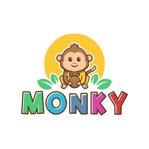 Cute Monkey Mascot Character