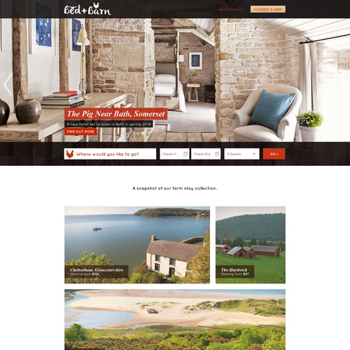 Design landing page to launch Bed+Barn