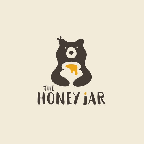 Playful organic logo for the honey jar