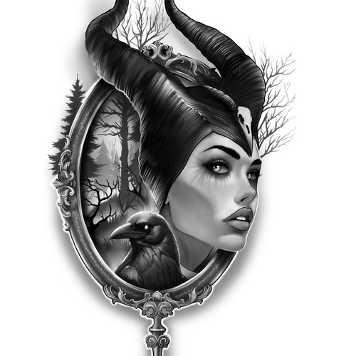 Maleficent tattoo design
