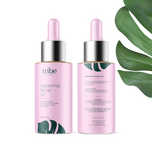 Label Design for facial oil product