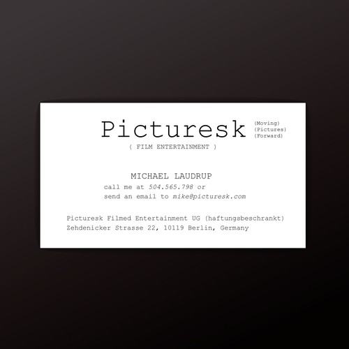 Simple business card for Picturesk