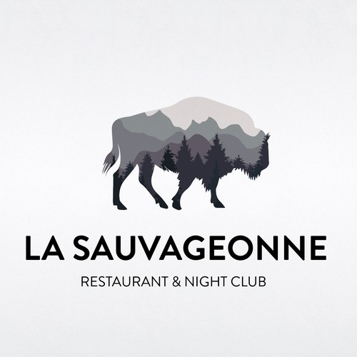 Logo concept for a restaurant in a luxurious French winter station