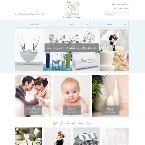 Landing Page Design for Stunning Celebrations