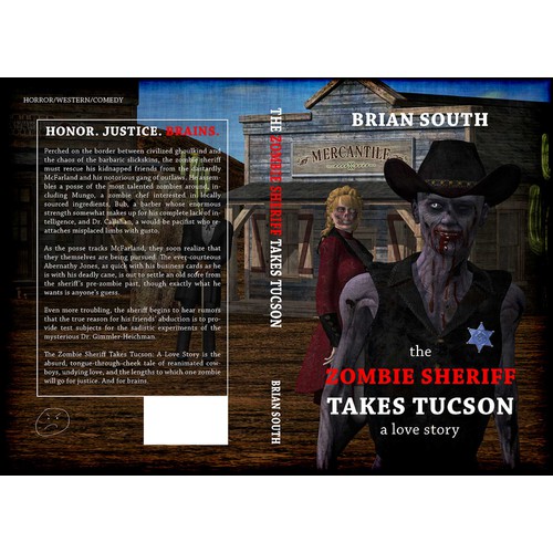 Illustrated book cover for "The Zombie Sheriff Takes Tucson"