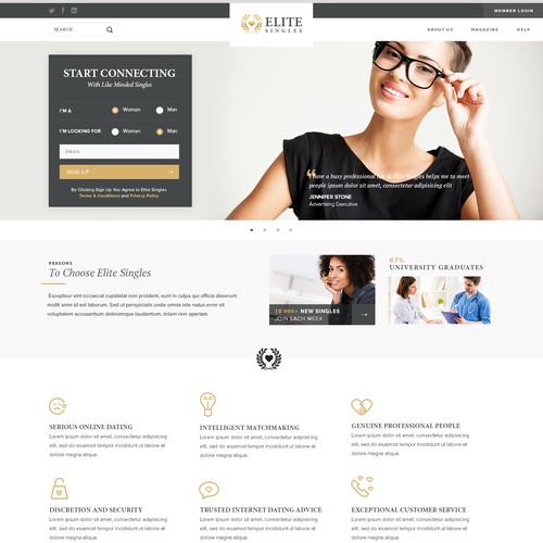 Dating website concept design