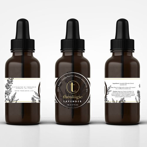 Luxury Essential Oils Label Design