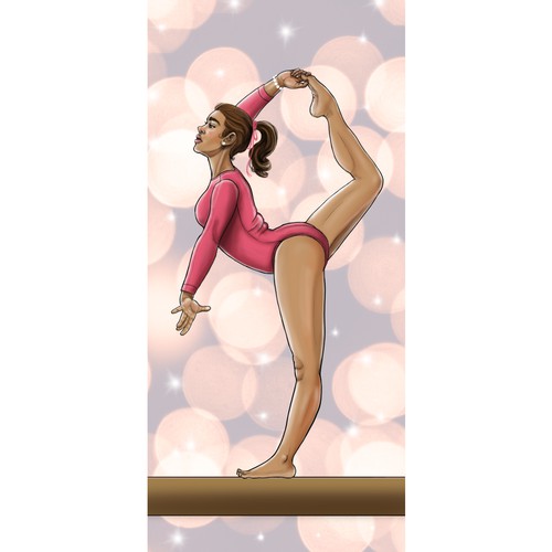 Gymnast Bookmark Illustration