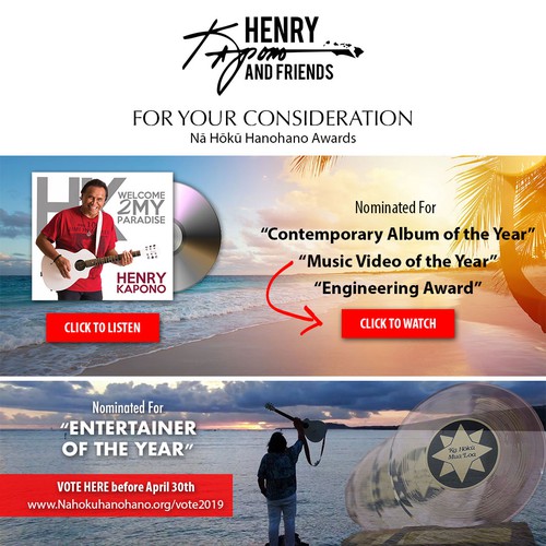 Custom Flyer Design for Henry Kapono