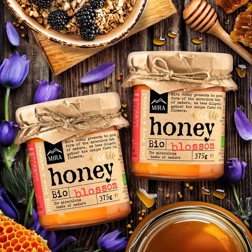 Concept of the honey label.