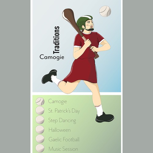 Illustration of Camogie player for table game