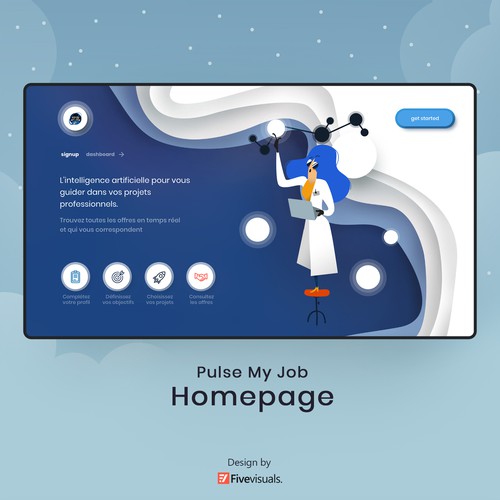 Website Design | Homepage Concept | Flat & Papercut
