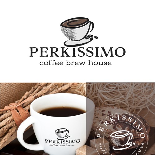 Create a cool coffee brew house logo and icom for Perkissimo
