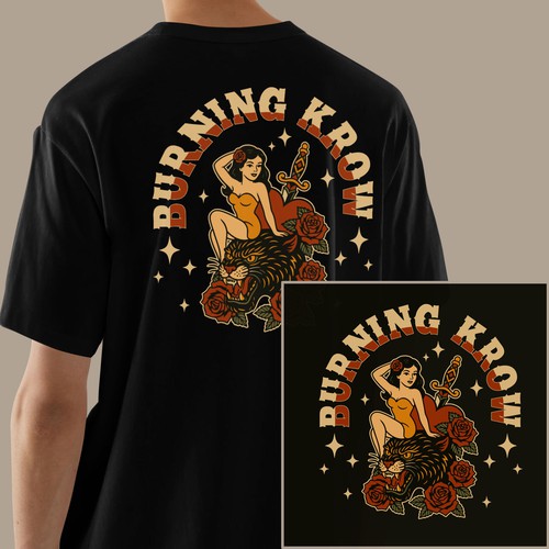 Traditional Tattoo Style T-shirt Design