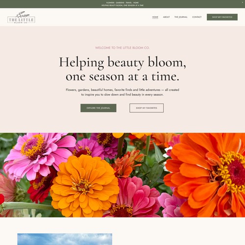 Website Design for a Flower, Garden & Lifestyle Blog