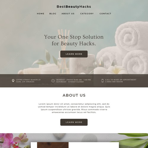 Web Page Design for a Home Spa