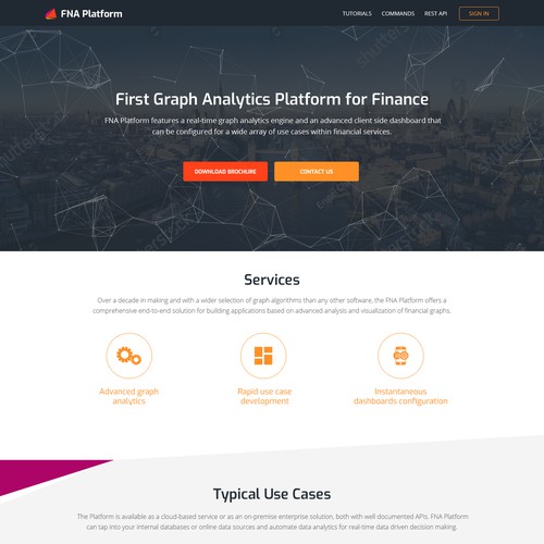 Design a cool graph analytics online service login page