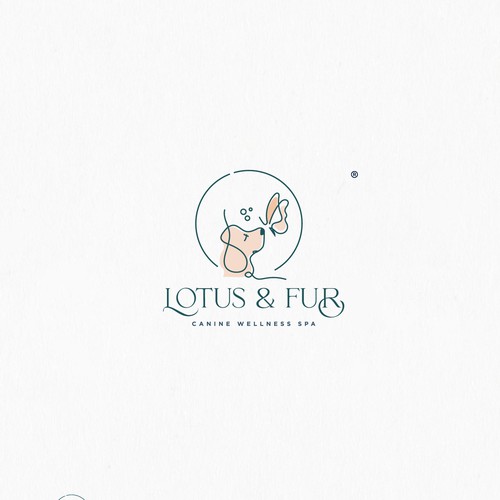 Logo concept for 'LOTUS & FUR', Canine wellness and Spa
