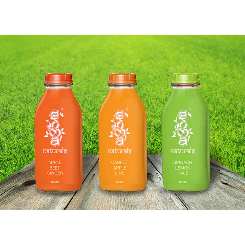 Help create and design a bottle label for a new juice company, Soma Naturals