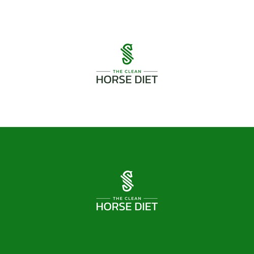 Abstract Equine logo with plants incorporatedd