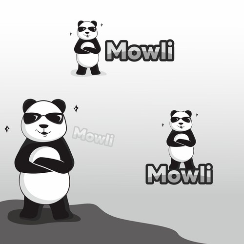 Funky Panda bear Logo
