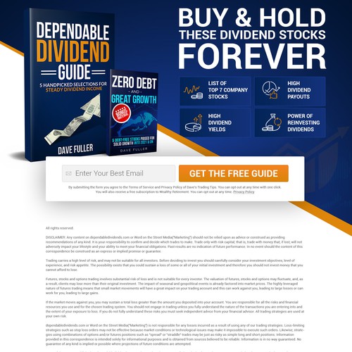 Landing Page for Dependable Dividends