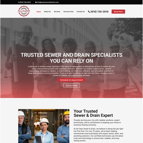 Website Redesign for All Clear Plumber & Rooter