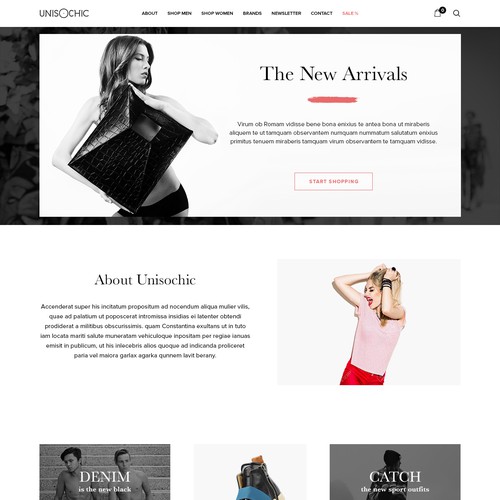 Website design concept for Unisochic