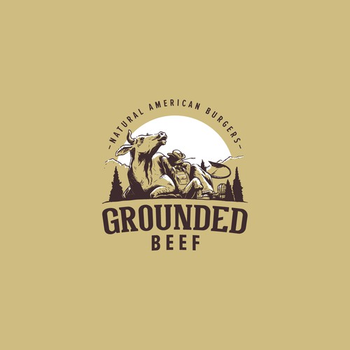 classic vintage logo for Grounded Beef