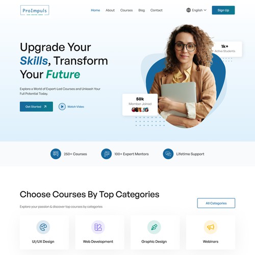 E-learning Website UI Design