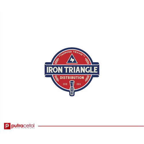 Create a craft beer distribution logo for Iron Triangle Distribution Texas