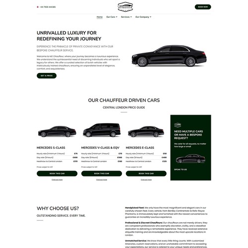 Luxury Chauffeur Service Website – Premium Booking Experience